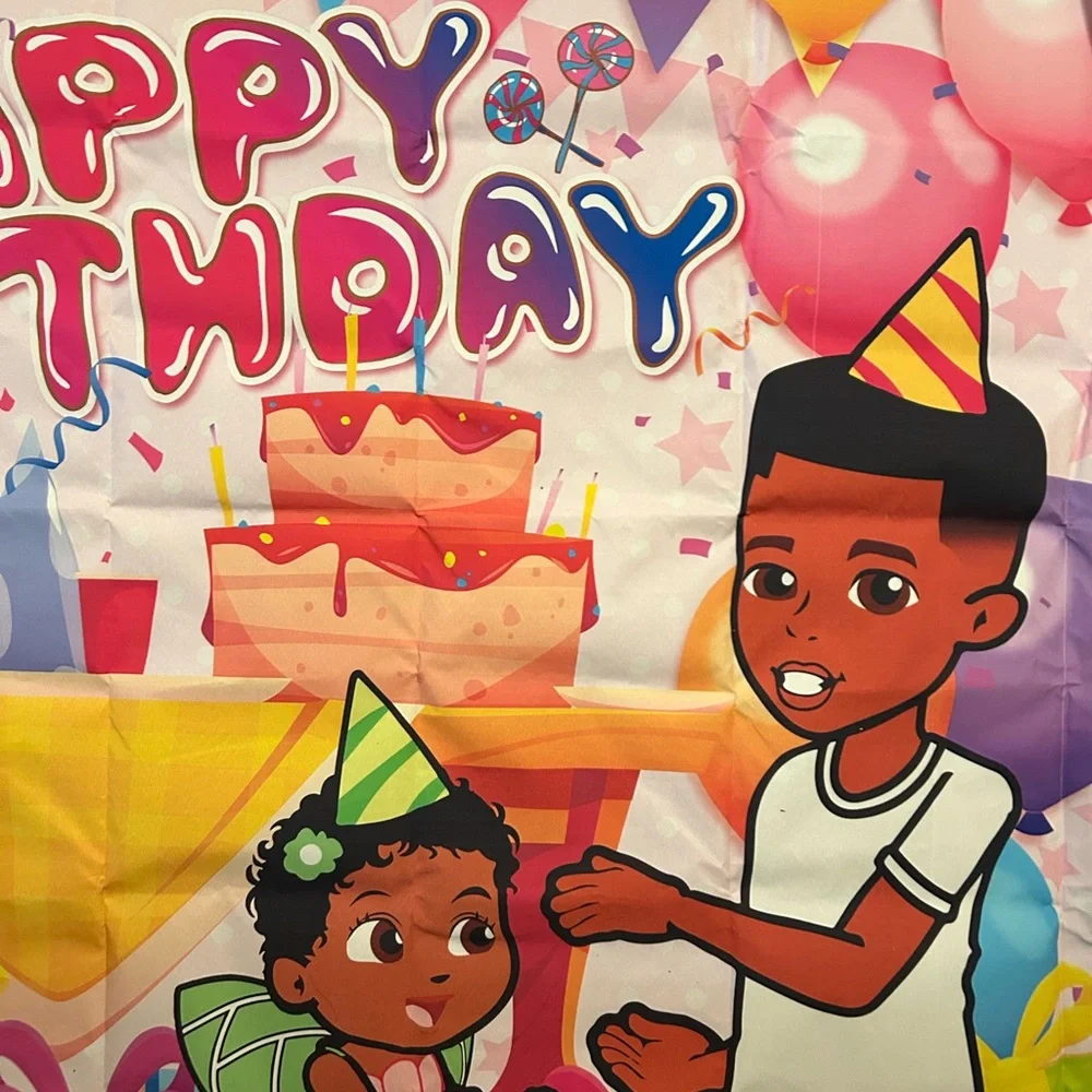 Happy Birthday Gracies Corner backdrop, 3 x 5Polyester Fabric